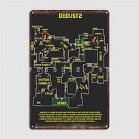 Dedust2 Csgo Žemėlapio Apžvalga Plakatas Metalinė Plokštelė Sieninė Tapetė Sienų Dekoras Urvas Baras Asmeninis Skardos Ženklas Plakatai 20x30cm