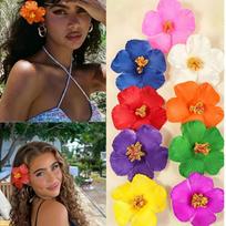 9 vnt. Havajietiški gėlių plaukų segtukai moterims, dirbtinių gėlių segtukai Plumeria Hibiscus plaukų segtukas 9pcs