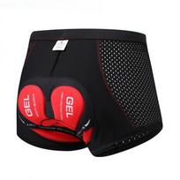 Men's Cycling Underwear Shorts 5D Gel Pad Breathable Non-Slip Bike Shorts Bike Underpant MTB Road Bike Riding Shorts M raudona