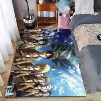 Attack on Titan anime character group printed flannel carpet, non-slip, suitable for bedroom, living room, and children's room decoration 40x60cm( 15x23in )