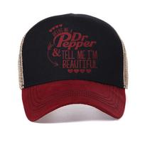 Dr Pepper Slogan Laisvalaikio beisbolo kepuraitė Moteriška su grafiniu spaudiniu Kepurės mada vasarinė unisex tinklelio snapback kepurė reguliuojamos kepurės Adjustable raudona
