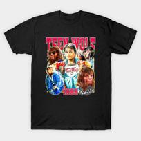 Asian Size Men Black Print T-shirt Teen Wolf 1985 No-Cut Heat Transfer Print Cotton Tshirt 3XL juoda