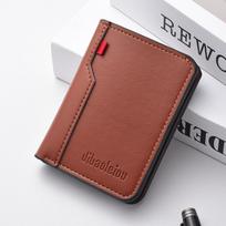 Men's Thin PU Leather Card Holder Slim Vertical Credit Card Wallet for Daily Carry Minimalist Design Holds Multiple IDs and Cash