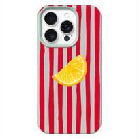 Raudonos Rožinės Dryžuotos Citrinos Jūros Žvaigždės Stilingas Telefono Dėklas Skirtas Iphone 17 Air 16 16e 15 14 13 12 11 Pro Max Atsparus Smūgiams Apsauginis Dangtelis iphone 17 Pro white
