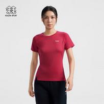KOLON SPORT Women's Wool Moisture-Wicking Short Sleeve T-Shirt M raudona