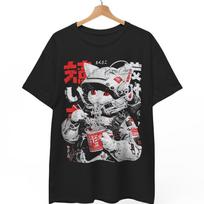Cyberpunk Ramen Cat T-Shirt, Japanese Anime Graphic Tee, Y2K Techwear 2XL