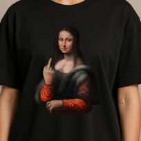 Mona Lisa Parody T-Shirt: Renaissance Meme Graphic Tee 4XL