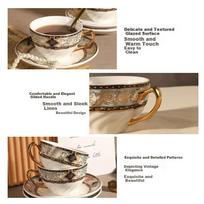 Mongdio Baroque Coffee Cup Set, Luxury High-End Ceramic Cups, 6-Piece Set, Wedding Gift Box Set