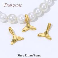5/10Pcs 18K Gold Plated Fish Tail Charm Pendants For Jewelry,Brass Charms For Necklaces Making Accessories 5 pieces