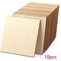 10pcs 100x100mm DIY Crafts Wood Squares 60x60mm Wood Carving Sheets Creative Home Decoration Wood 60x60mm