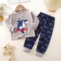 Kids Cotton Underwear Set Spring Autumn Boys Girls Baby Pajamas Long Sleeve Tops And Pants Toddler Home Wear Soft Breathable 80cm