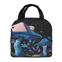 Mushroom Snail Galaxy Print Lunch Box Waterproof Thermal Cooler Food Insulated Lunch Bag Kids for Kids Portable Picnic Tote Bags juoda