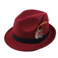 Panama Topper Hat Fedora Hat Jazz Hat Retro Show Hats  Disco Party tamsiai raudona spalva