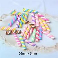 Craft-Colored 3D Miniature Polymer Clay Marshmallow Resin Jewelry Making Souvenir with Candy Theme Artificial Style 100 pcs/bag gray