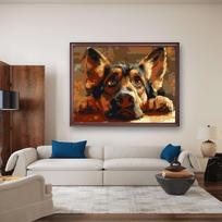 Huijie Cute Dogs Realist Acrylic 50x40cm Rectangle Painting by Numbers Kits with Brushes No frame