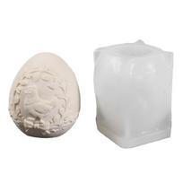 Embossed Hare Easter Eggs Silicone Candle Molds Food Grade Silicone for Making Candle Soap Home Decoration and Resin Art
