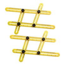 Règles Règle Equerre Rapporteur Compas Mètre Outillage De Mesure Règle A Tracer Angle Multi-angle Angle-izer Modèle De Règle Pliable geltona