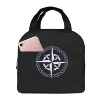 Navigation Compass Pattern Lunch Bags Insulated Bento Box Lunch Tote Leakproof Picnic Bags Thermal Bag for Woman Girl School juoda