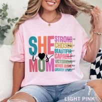 She Is Mom Mama Mum Gigi Shirt, Retro Mother Shirt, Blessed Mom Gift Tee, 202834 L
