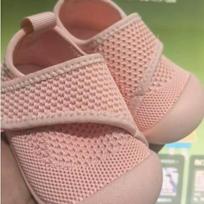 Soft Sole Non-Slip Velcro Baby Shoes, Ages 1-3, Solid Color 14.5 cm rožinė
