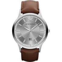 Emporio Armani AR2463 Klasikinis sidabrinis ciferblatas vyriškas laikrodis 43mm ruda