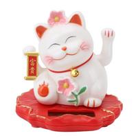 ABS Fortune Maneki Neko Statue 3in Light Operated Lucky Cat Decor  Hotel Cafe Table Adornment