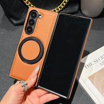 case for Samsung Z FOLD 7 6 5 4 3 360 degree rotating magnetic metal bracket phone case full coverage plain WIth Kickstand Galaxy Z Fold7 ruda