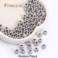 5 Sizes Round Spacer Beads 18K Gold Plated Brass Metal Beads Cut Pattern Separators Beads For DIY Handmade Jewelry Accessories 2.5MM-50 pcs