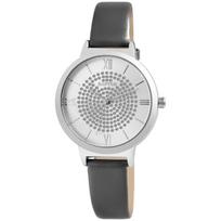 Montre - RAPTOR - Tess - Bracelet cuir gris - Boîtier 36 mm argenté - Quartz Miyota 2035 pilka