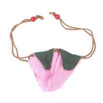 S-1Pc Car Blessing Incense Bag with Persimmon Pendant Rearview Mirror Hanging Purse Empty Bag Material Kit for Good Fortune rožinė