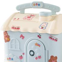 Piggy with Lock Storage Box with Handle Portable Decorative Desktop Young Children mėlyna