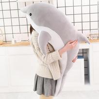 160cm Dideli Kawaii Delfinų Pliušiniai Žaislai Vaikams Kimštas Jūros Gyvūno Lėlė Minkšta Kūdikio Miego Pagalvė Mielas Dovana Vaikams Mergaitėms 30cm pilka spalva