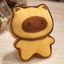 Kawaii Cartoon Lifelike Butter Biscuit Cat Capybara Plush Toy Stuffed Food Snack Cake Plushie Cookie Cat Doll Toys for Kids about 15cm