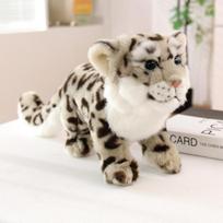 Well-behaved Cute Snow Leopard Plush Toys Soft Stuffed Wild Animal Doll Pretty Birthday Gift To Family Friends Super Cool Decor 35cm