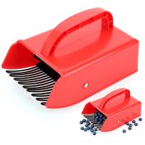 Berry Picker Plastic Blueberry Picker Scoop with Metal Comb Huckleberry Picking Rakes Labor Saving for Easier Berry Harvester raudona