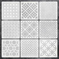 9/32vnt. Sashiko siuvinėjimo trafaretas „Pasidaryk pats“ geometrinis patchwork trafaretas Daugkartinis PET trafaretas Rankinio siuvinėjimo amato įrankiai