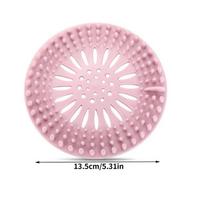 Silicone Hair Catcher Shower Drain Easy Clean Round Sink Drain Strainer Anti Clogging Floor Drain Cover Bathroom Accessory rožinė