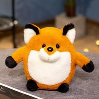 new simulation round fox plush toy stuffed plush toy cartoon anime cute pillow for children's birthday gift fun doll 27cm-38cm