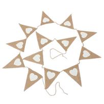 Burlap Flags Banner Triangle Bunting Flags Pennant Banner Brown Flags String Party Hanging Decor Supplies for Celebration