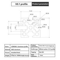 Funssor Voron V0.1 to V0.2 enclosure panel 1515 extrusion Upgrade kit with 80MM/100mm Height 80mm Height