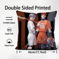 The Foxes-All For The Game Cushion Cover Plush Fabric Soft Double-Sided Printed Sofa Warm Winter Home Child Gift Pillow Case Peach skin 18*18(CM)-1Pcs
