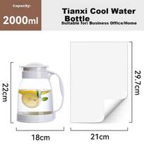 TIANXI (TIANXI) Glass Pitcher, Cold Water Jug, Household Tea Infuser, Heat-Resistant Large Capacity Juice Pot, 2000ml, Student Gift