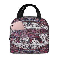 Bohemian Elephant Mandala Lunch Bags Insulated Bento Box Lunch Tote Leakproof Picnic Bags Thermal Bag for Woman Girl School juoda