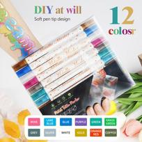 12-Color Permanent Facial Painting DIY Body Art Tattoo Pen Soft Hard Double-Headed Plastic Marker Pencil Graffiti Fabric