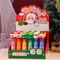 Christmas Theme 36 Pieces Per Box Signet Highlighter Pen Set Cute Cartoon Christmas Tree Snowman Reindeer Shape Highlighter Pen