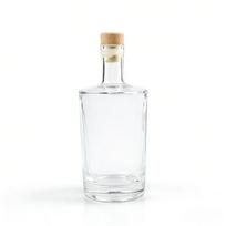 Clear 350ml Flat Shoulder Glass Vodka Brandy Liquor Wine Bottles with Cork Cap Silk Screen Printed 0.5 cm&350 ml gryna