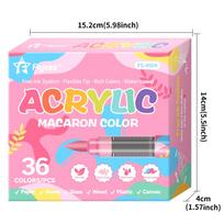 36 Acrylic Markers Set, 24 Colors Acrylic Paint Markers, Soft Tip Markers, Perfect for Paper, Wood, Rock, Glass, Macaron