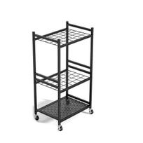 Multi-Layer Storage Rack Garden Tool Organizer 35-Slot Steel Rolling with Wheels Adjustable Feet Yard for Shovels Rakes Brooms and Cleaning juoda