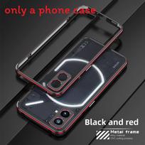 For Nothing Phone2 Metal Frame Phone Case With Shockproof Technology And Heat Ventilation For Modern Mobile Use Black Red