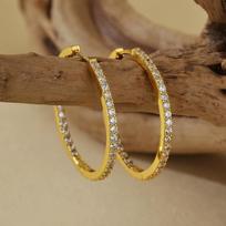 Fashion Jewelry Hip Hop Style 925 Sterling Silver Big Round Hoop Earring for Women 18K Gold Plated 925 Silver Earring round hoop earrings